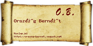 Ország Bernát névjegykártya